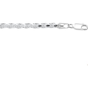Zilveren Collier koord gediamanteerd 3 1019641 50 cm