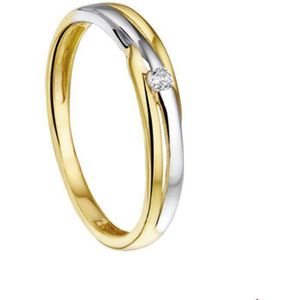 ring zirkonia 14K bicolor goud geel/wit 4207230