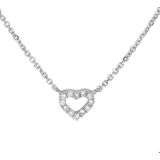 Witgouden Collier hart diamant 0.05ct H P1 1mm 41-43-45cm 4104398