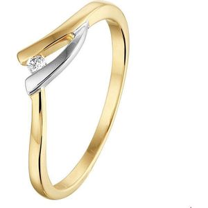 Bicolor Gouden Ring diamant 0.022ct H SI 4208101 18.00 mm (57)