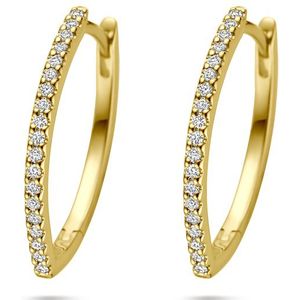 14K geelgoud klapoorringen diamant 0.17ct (2x 0.085ct) h si 19 mm 4034668
