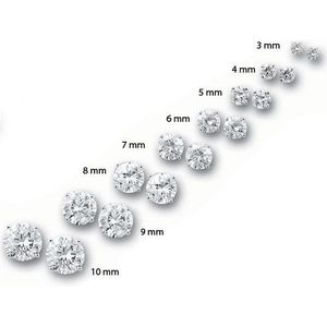 oorknoppen zirkonia zilver gerhodineerd 1306158