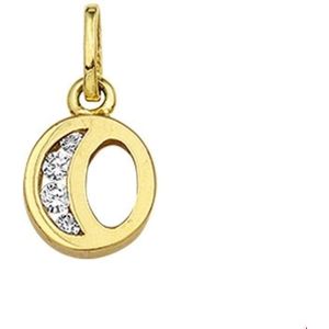 hanger letter zirkonia 14K geelgoud 4006250