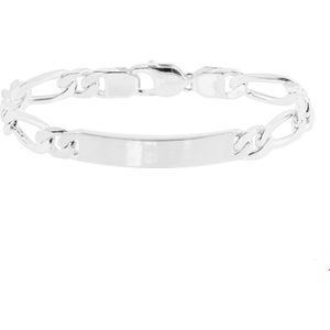 Graveerarmband Figaro Plaat 8 Mm 21 Cm