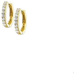 klapoorringen zirkonia 14K geelgoud 4016428