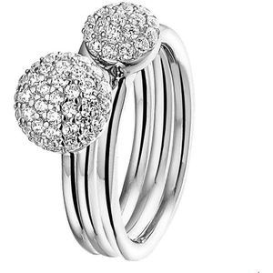 Zilver Gerhodineerde Ring zirkonia 1325790 19.00 mm (60)
