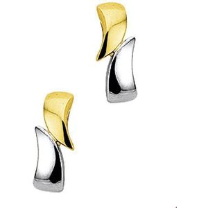 oorknoppen 14K bicolor goud geel/wit 4201651