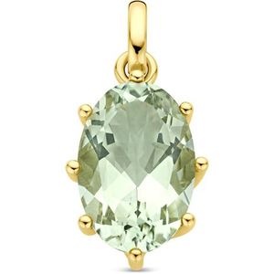 14K geelgoud hanger groen amethist 20 mm 4033643