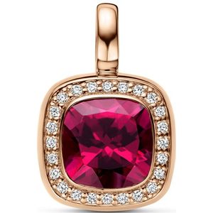 Hanger - Roze Rhodoliet En Diamant 0.14ct H Si Halo - 14K Roségoud
