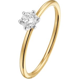 ring lab grown diamant 0.25ct f vsi 14K bicolor goud geel/wit 4208663