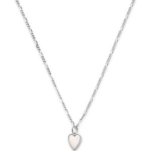 zilver gerhodineerd collier hart parelmoer 41 + 4 cm 1336786