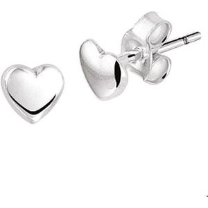 oorknoppen hart zilver wit 1002912