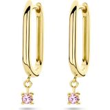 14K geelgoud klapoorringen roze saffier 4029043