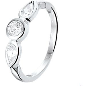 Zilver Gerhodineerde Ring zirkonia 1325493 15.50 mm (49)