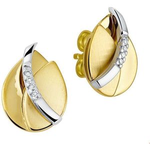 oorknoppen diamant 0.03ct (2x0.015ct) h si 14K bicolor goud geel/wit 4207587