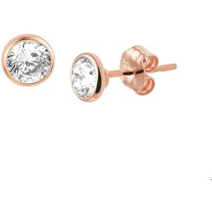 oorknoppen zirkonia 14K roségoud 4400931