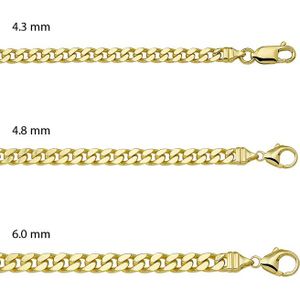 gourmette 6-zijdes geslepen 4,8 mm massief 14K geelgoud 4017014