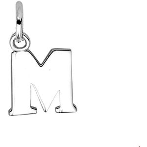 Zilver Gerhodineerde Hanger letter M 1319084