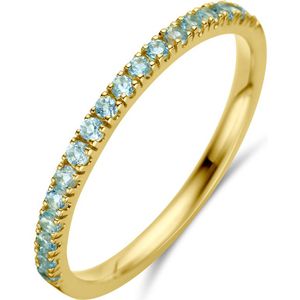 14K geelgoud ring met geboortesteen blauw topaas december 4028604 16.50