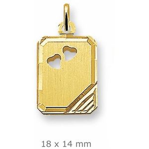 graveerhanger harten mat gediamanteerd 14K geelgoud 4006036