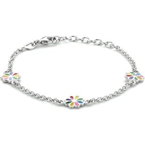 zilver gerhodineerd armband bloem 14 + 3 cm 1334856