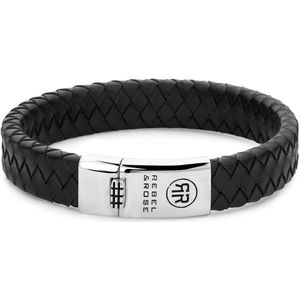 Rebel and Rose RR-L0141-S - Absolutely Leather Braided Flat 925 Black - Armband