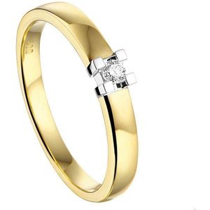 ring diamant 0.05ct h si 14K bicolor goud geel/wit 4207571