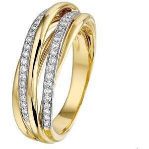 ring diamant 0.32ct h si 14K bicolor goud geel/wit 4207458