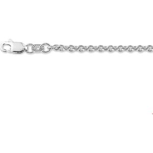 Zilver Gerhodineerde Collier anker rond 2 1307502 80 cm
