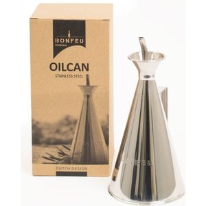 BonFeu Oil Can - Oliekan - RVS - Oliekannetje - Oliekan Schenkkan - L 11 x B 11 x H 23 cm