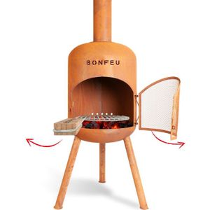 BonFeu - BonBono - Tuinhaard - Roest - 45x45x165cm