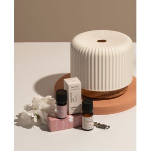 Mama  Voordeel Bundel (Me and My Baby) - ® Aroma Diffuser - Live Slow - Keramiek wit - 200 ml