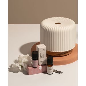 Mama  Voordeel Bundel Klein (Me and My Baby) - ® Aroma Diffuser - Live Slow - Keramiek Wit - 200 ml