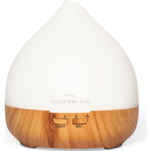 Unity 2.0 Geurwolkje® Diffuser Licht hout 400 ML - Geurverspreider - Luchtbevochtiger - Vernevelaar - voor Aromatherapie