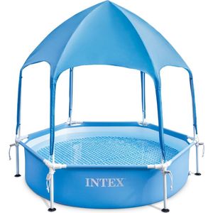 Ø 183 x 38 cm Intex Canopy Metal Frame Zwembad met UV Luifel