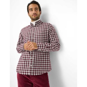 Brax Heren  Style DANIEL velvet, donkerrood, maat M