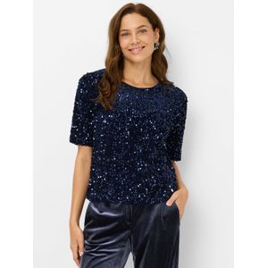 Brax - Cara - T-shirt - Korte Mouwen - All-over Pailletten