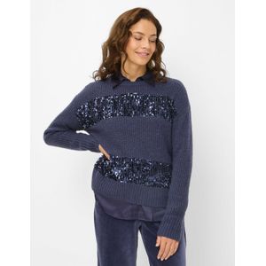 Brax - Model 'LISA' - Gebreide Pullover - Met Pailletten