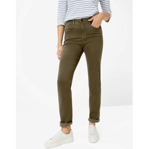 BRAX Dames Jeans Style CAROLA, khaki, maat 36