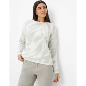 BRAX Dames Trui Style LANA, cozy grey, maat 48