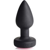 28X Silicone Vibrating Pink Gem Anal Plug with Remote - Small