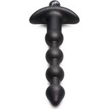 25X Vibrating Silicone Anal Beads + Remote Control - Black