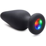 Silicone Light-Up Large Anal Plug - Black