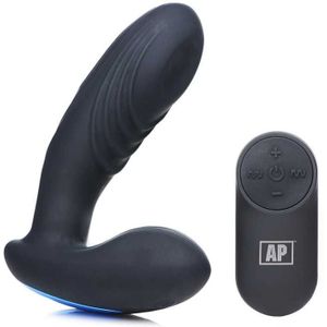 7x P-Thump Tapping Prostate Vibe with Remote Control - Black
