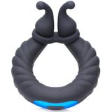 10X Cobra Dual Stimulation Silicone Cock Ring - Black