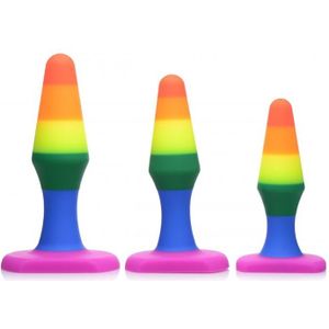 Silicone Anal Trainer Set - Rainbow