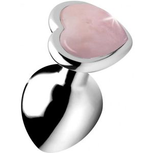 Gemstones Rose Quartz Heart Medium Anal Plug