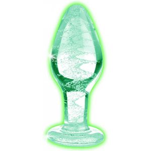 Glow-In-The-Dark Glass Anal Plug - Medium