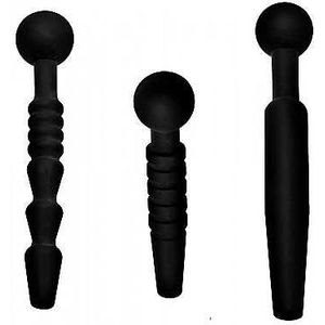 Master Series - Dark Rods 3 Piece Silicone Penis Plug Set