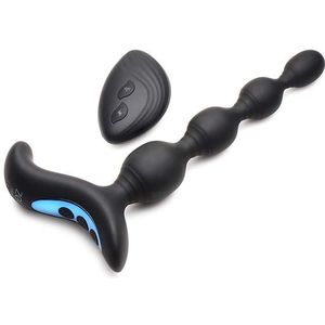 Vibrating and E-Stim Silicone Anal Beads w/ Remote Control